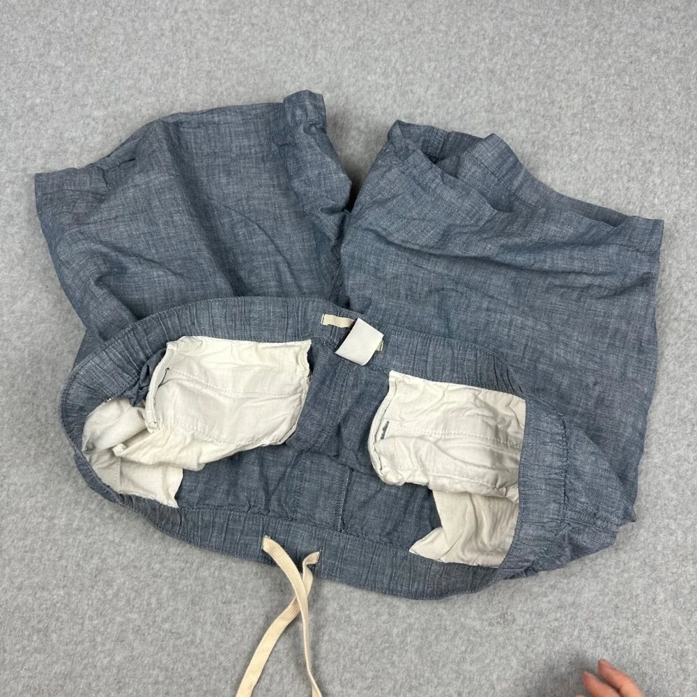 Free Assembly Mens Blue Chambray Drawstring Shorts‎ XL Elastic Waist Pocketed